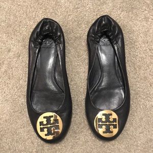Tory Burch Flats with Gold Hardware